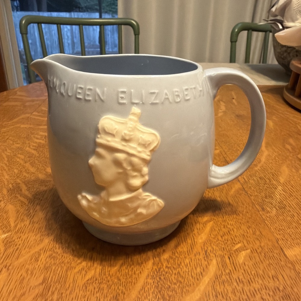 Queen Elizabeth II Coronation 1953 Pitcher Mug Greydawn by Johnson Brothers